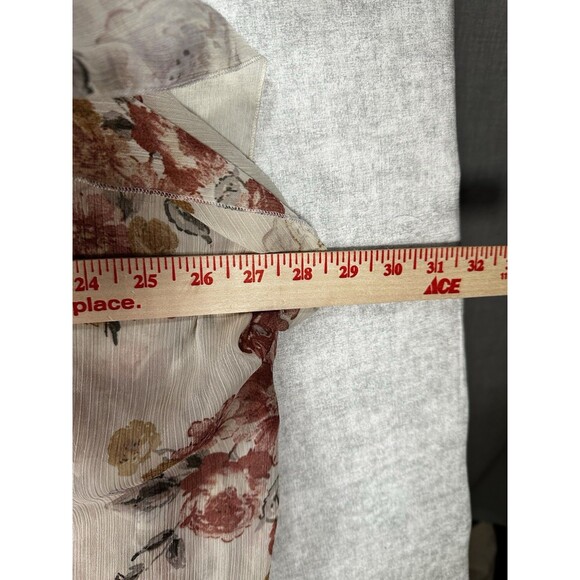 MASON + MACKENZIE Floral Sheer Open Blouse Coverup Womens SZ S Embroidered Trim - Picture 5 of 7